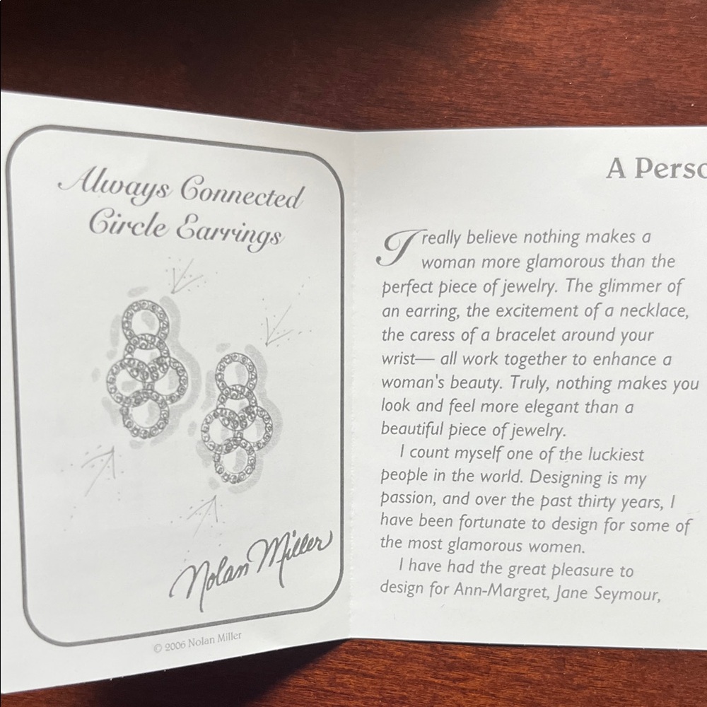 Nolan Miller Connected Circle Dangle Earrings NWT - Picture 4 of 5
